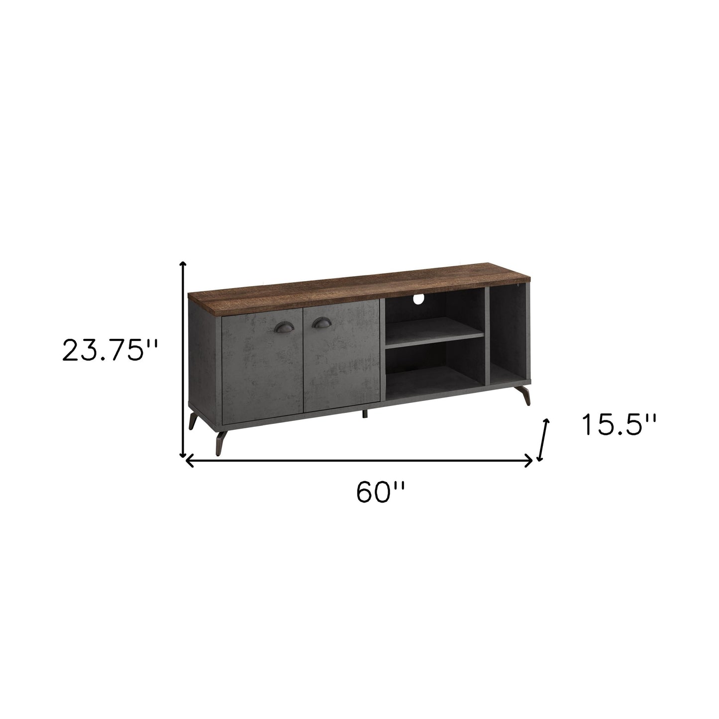 Brown & Grey Distressed Reclaimed Wood Media Console