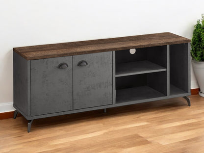 Brown & Grey Distressed Reclaimed Wood Media Console