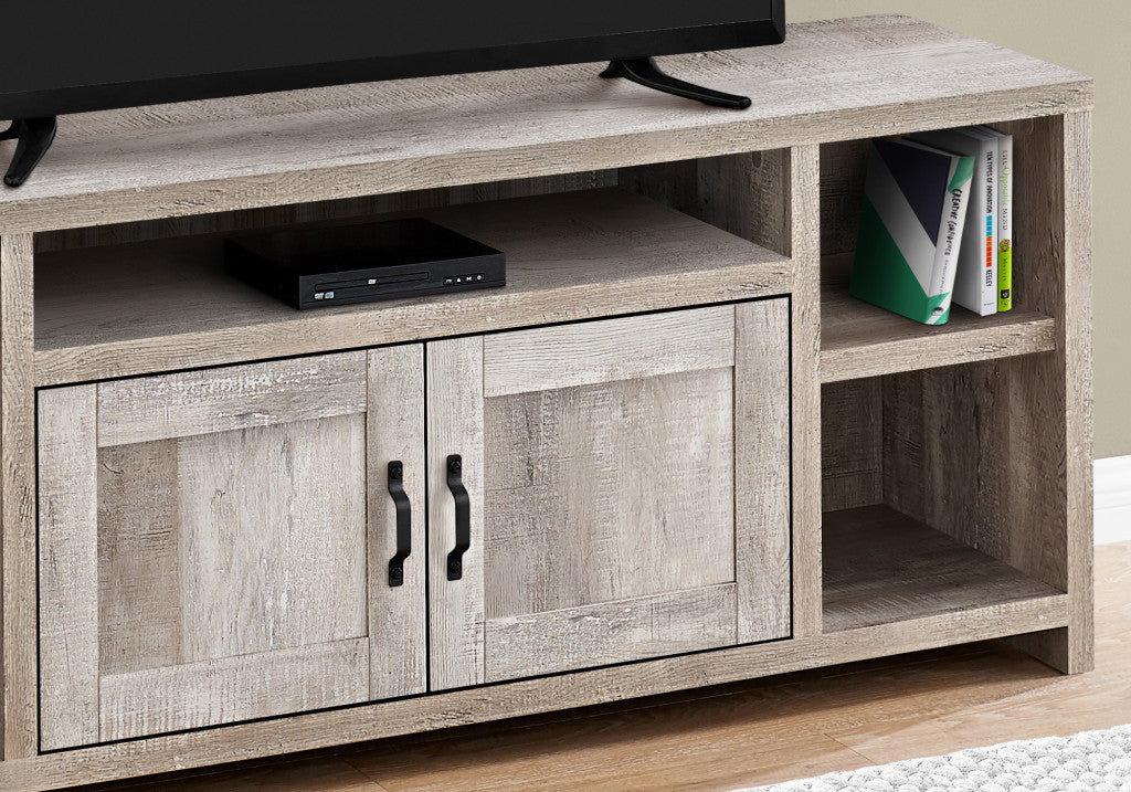 Taupe Distressed Wood Media Console