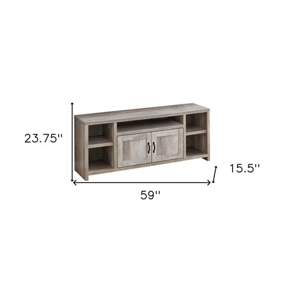 Taupe Distressed Wood Media Console