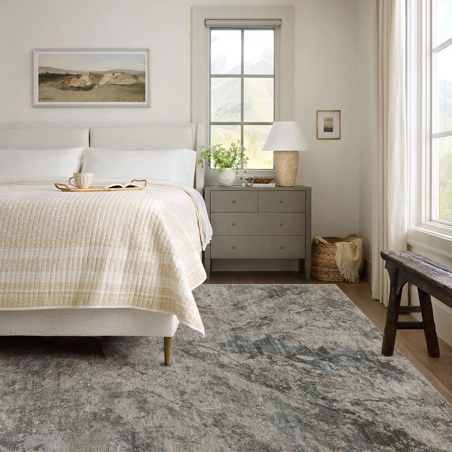 9 x 12 Beige Power Loom Rug