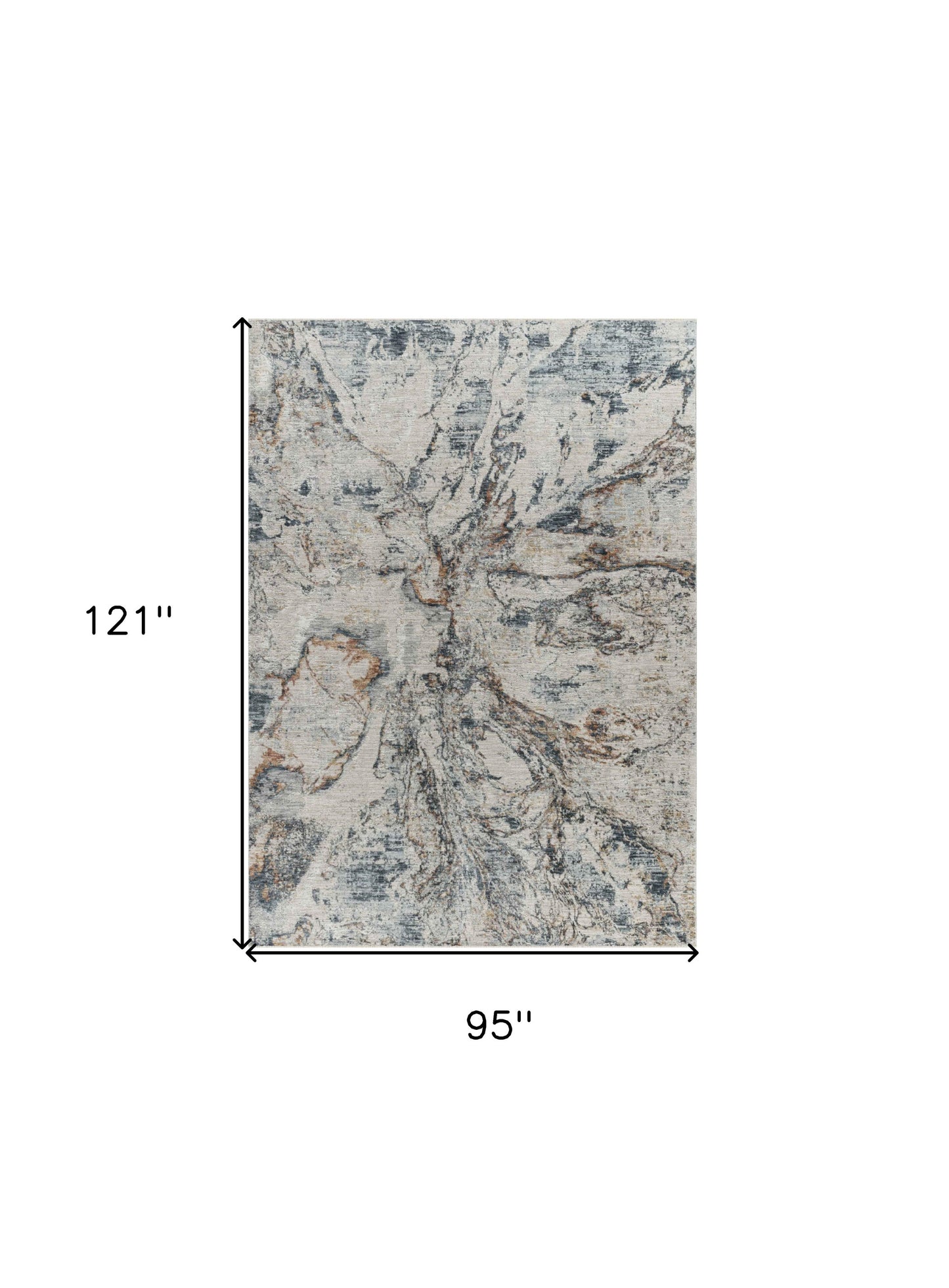 8 x 10 Beige Blue Power Loom Rug