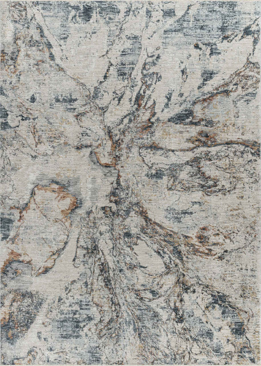 8 x 10 Beige Blue Power Loom Rug