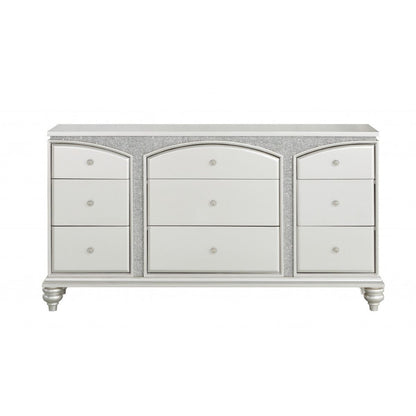 Blue and Green Solid Wood 7-Drawer Standard Chest