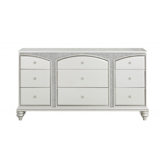 Blue and Green Solid Wood 7-Drawer Standard Chest