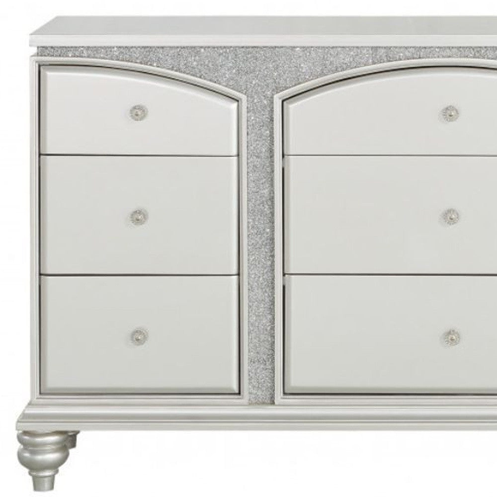 Blue and Green Solid Wood 7-Drawer Standard Chest