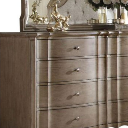 Taupe Solid and Manufactured Wood Eight Drawer Double Dresser image 7