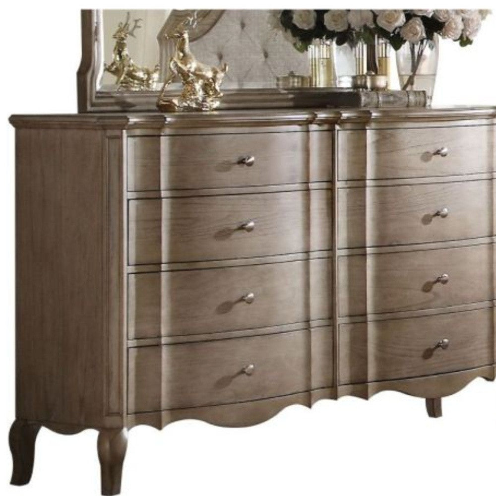 Taupe Solid and Manufactured Wood Eight Drawer Double Dresser image 5