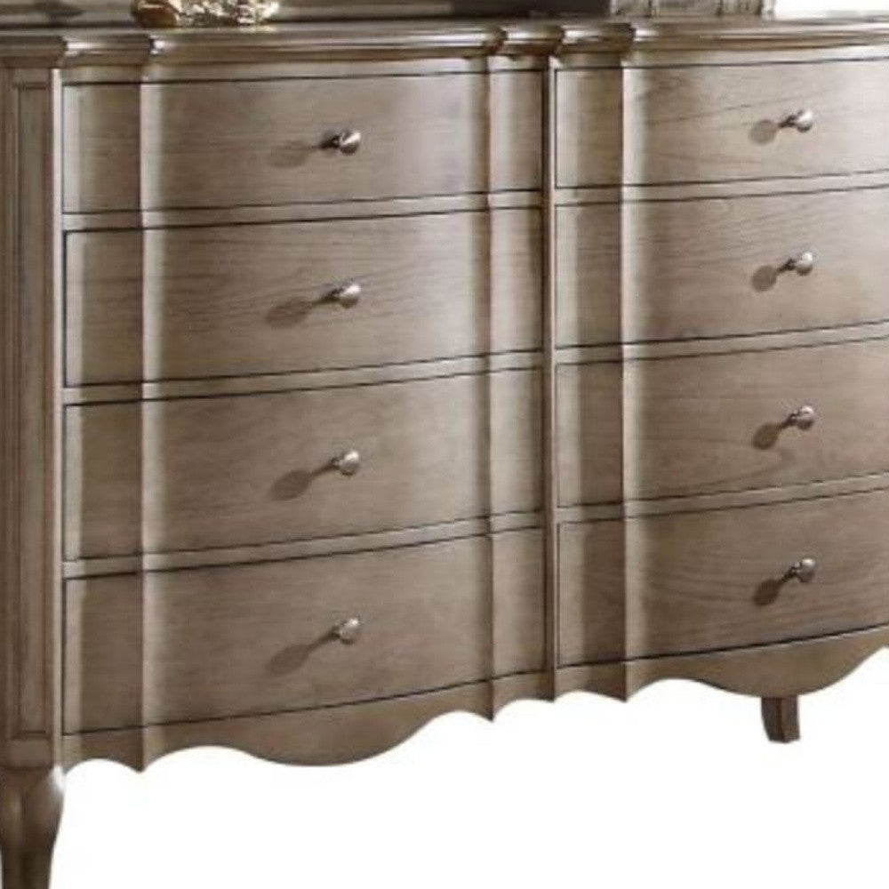 Taupe Solid and Manufactured Wood Eight Drawer Double Dresser image 6