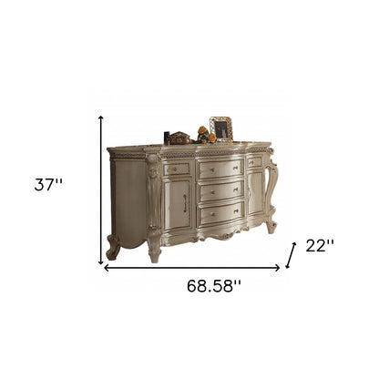 Rectangle Mirrored 3-Drawer Console Storage Chest