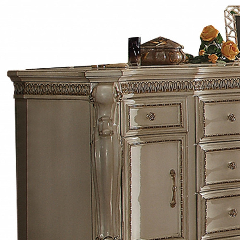 Rectangle Mirrored 3-Drawer Console Storage Chest