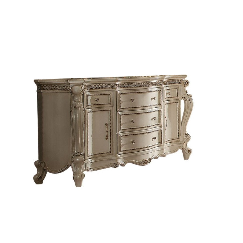 Rectangle Mirrored 3-Drawer Console Storage Chest