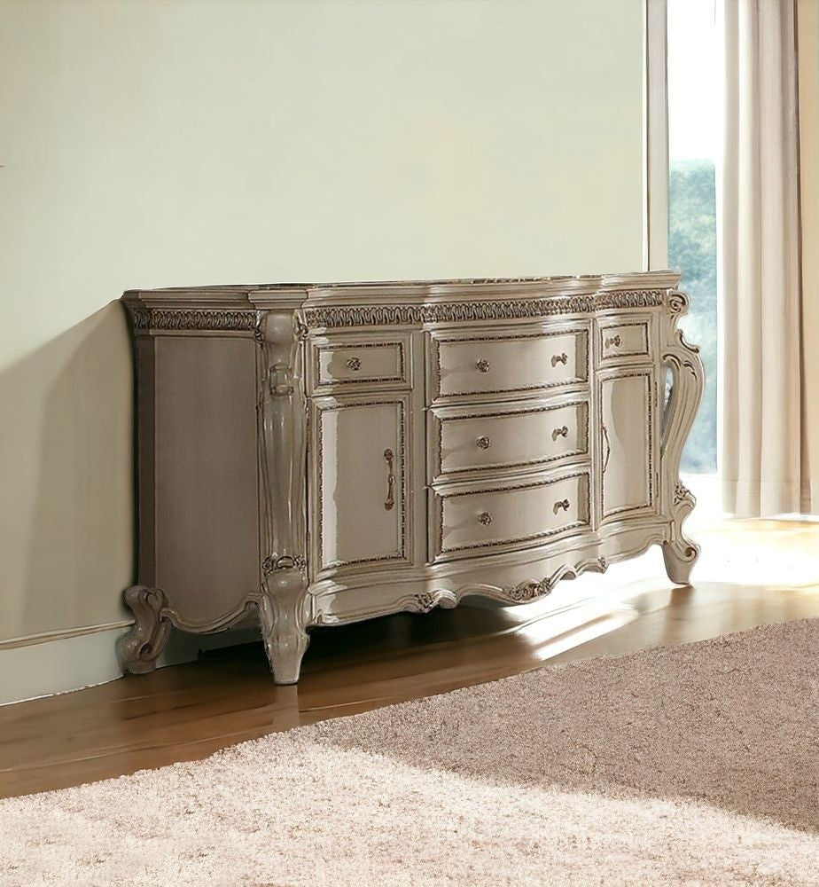 Rectangle Mirrored 3-Drawer Console Storage Chest