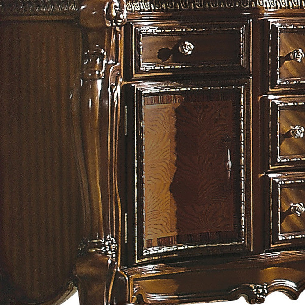 Cherry Oak Solid Wood 5-Drawer Combo Dresser