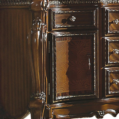 Cherry Oak Solid Wood 5-Drawer Combo Dresser