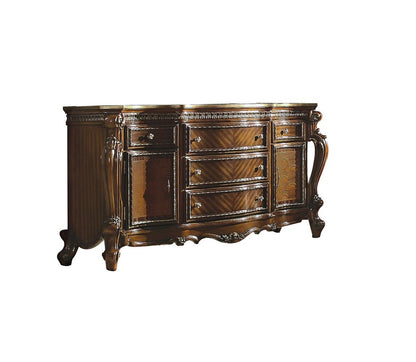 Cherry Oak Solid Wood 5-Drawer Combo Dresser