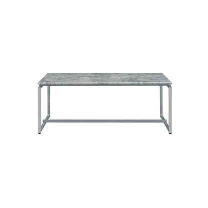 Silver & Faux Concrete Pvc Veneer Coffee Table