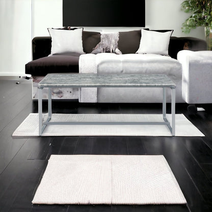 Silver & Faux Concrete Pvc Veneer Coffee Table