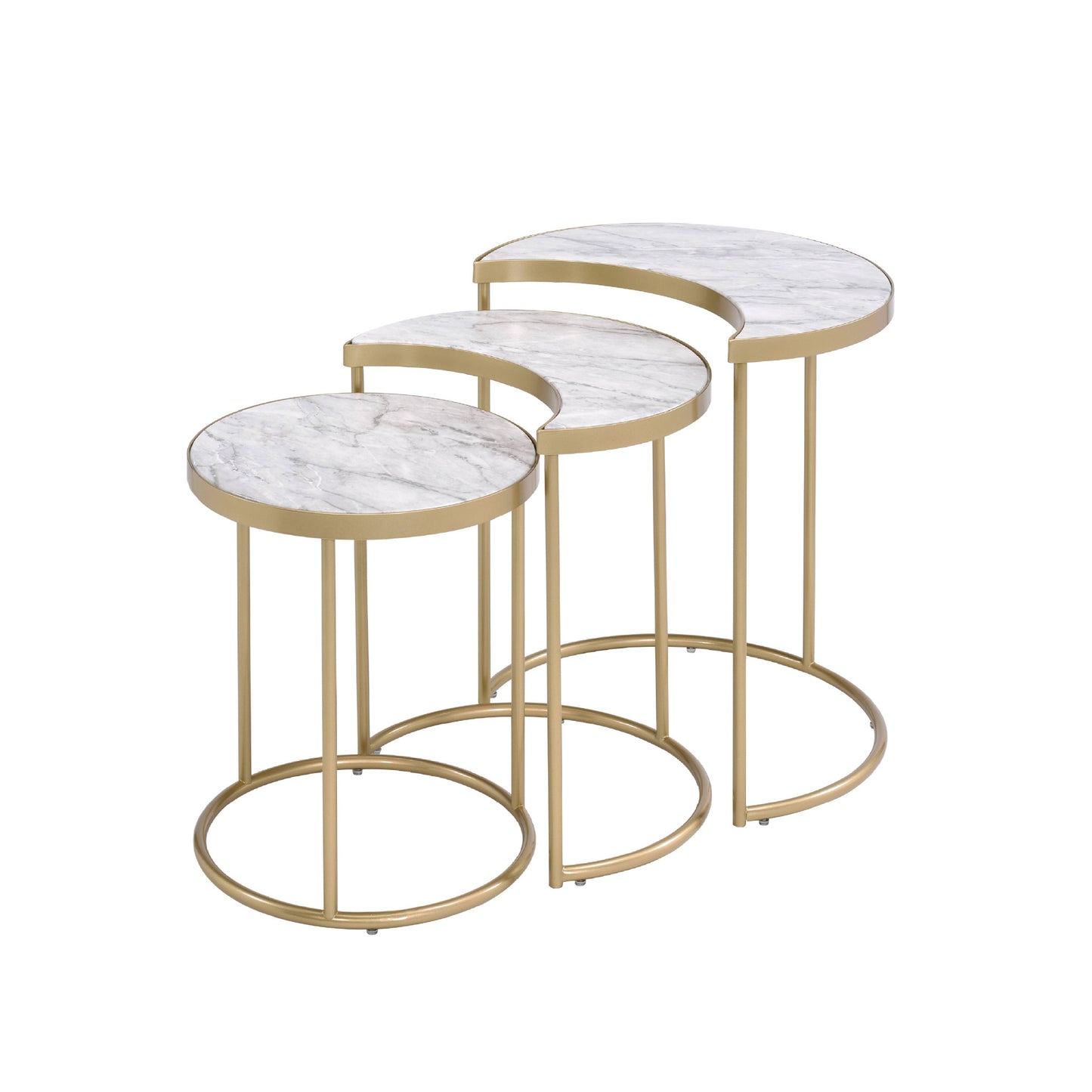 Gray & Gold Metal Round Nesting Tables