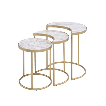 Gray & Gold Metal Round Nesting Tables