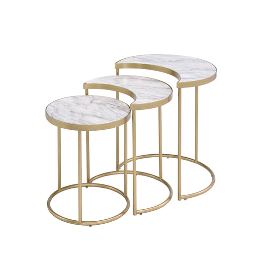 Gray & Gold Metal Round Nesting Tables