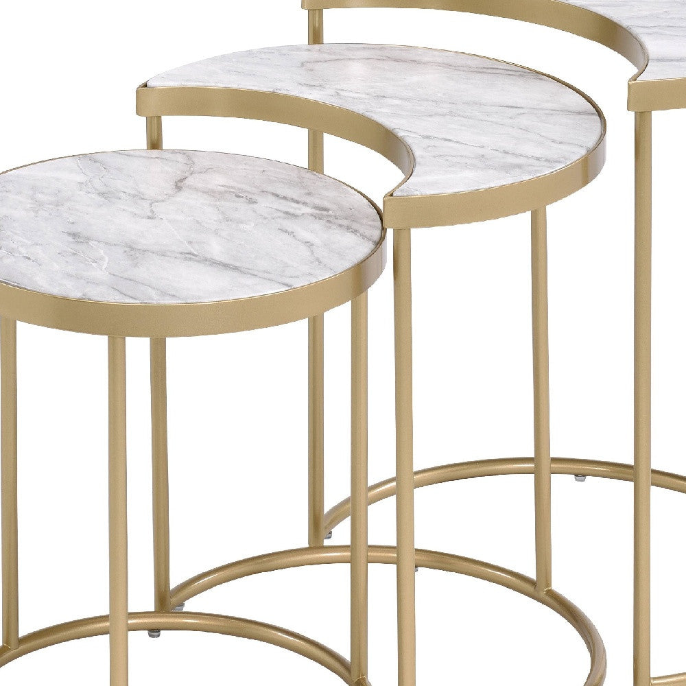 Gray & Gold Metal Round Nesting Tables