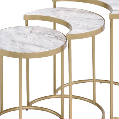 Gray & Gold Metal Round Nesting Tables