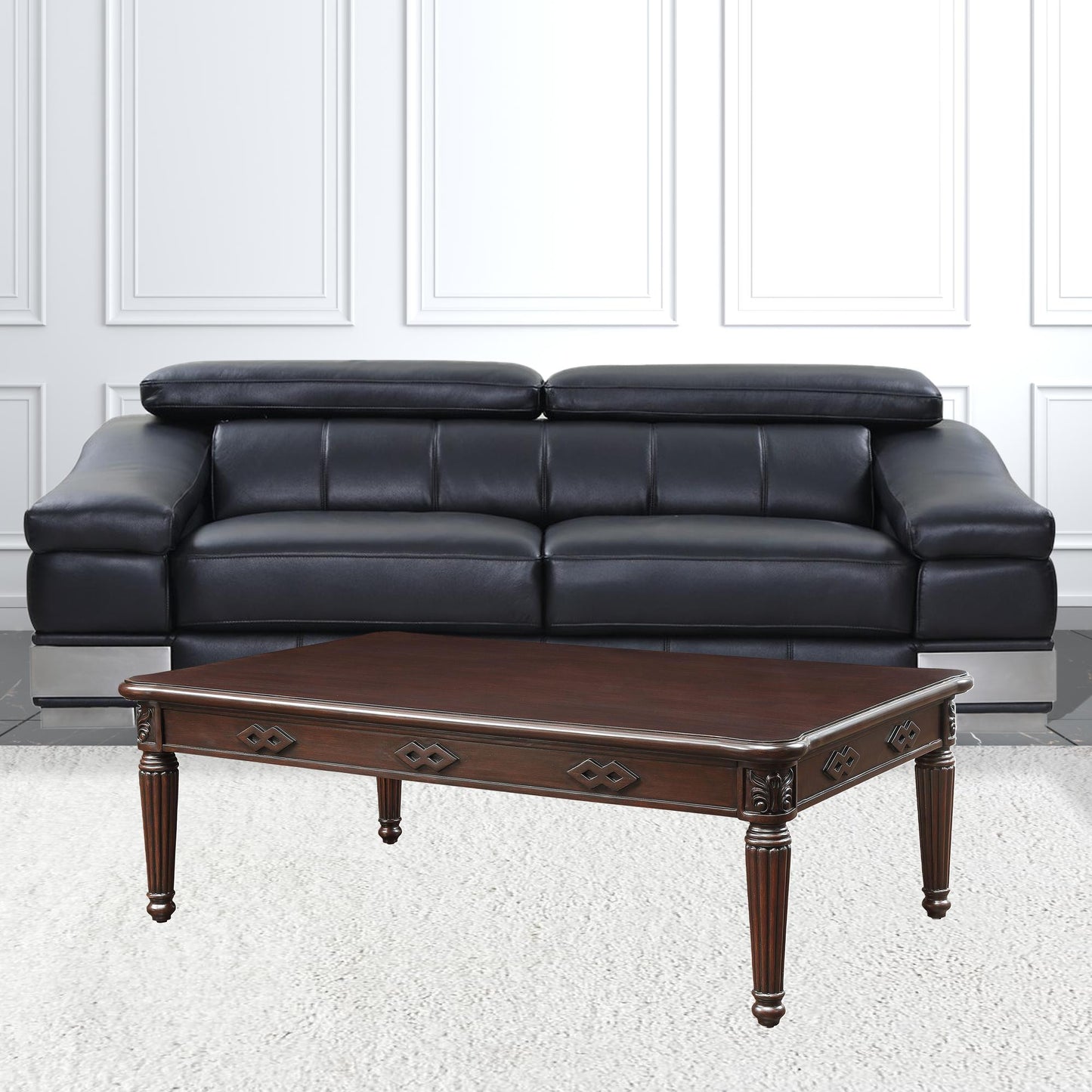 Espresso Solid Wood Coffee Table