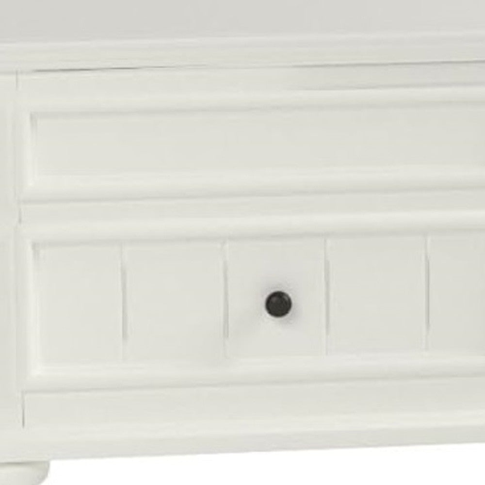 White Wood Lift Top Coffee Table w/ 2 Drawers