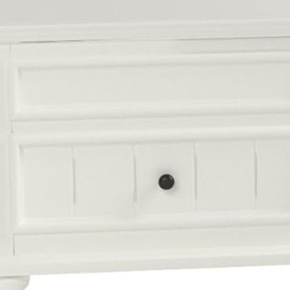 White Wood Lift Top Coffee Table w/ 2 Drawers