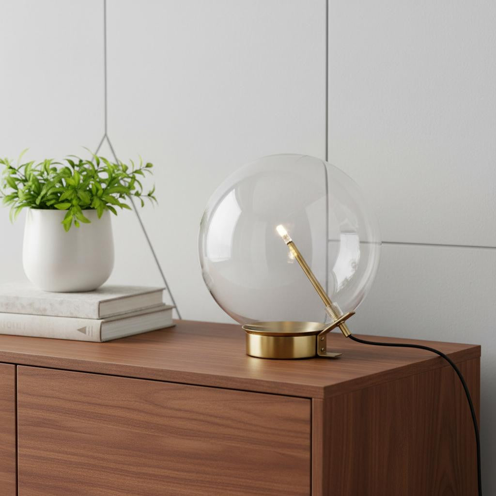 Brass Globe Table Lamp