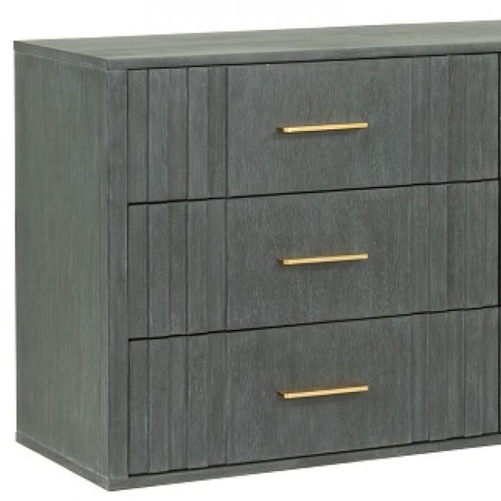 Dark Grey Solid And Manufactured Wood Six Drawer Dresser image 4