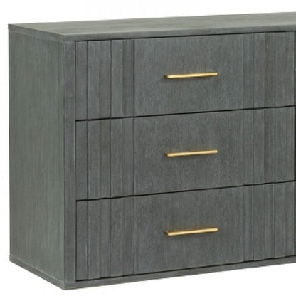 Dark Grey Solid And Manufactured Wood Six Drawer Dresser image 4
