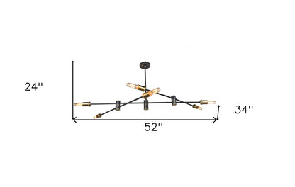 Bronze Sputnik 6 Light Chandelier