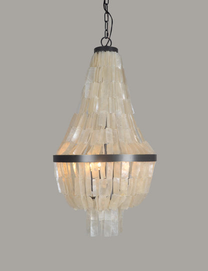 Bronze Unique Statement 3 Light Chandelier w/ White Shades