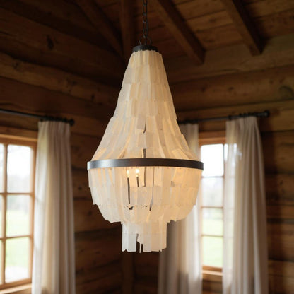Bronze Unique Statement 3 Light Chandelier w/ White Shades