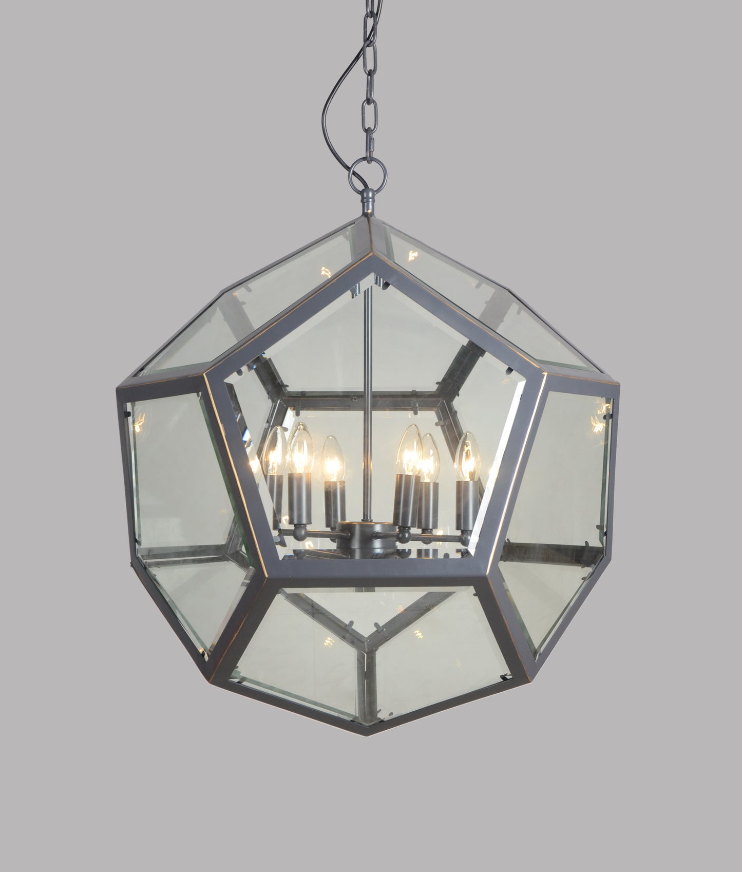 Clear Unique Statement 6 Light Chandelier w/ Shades