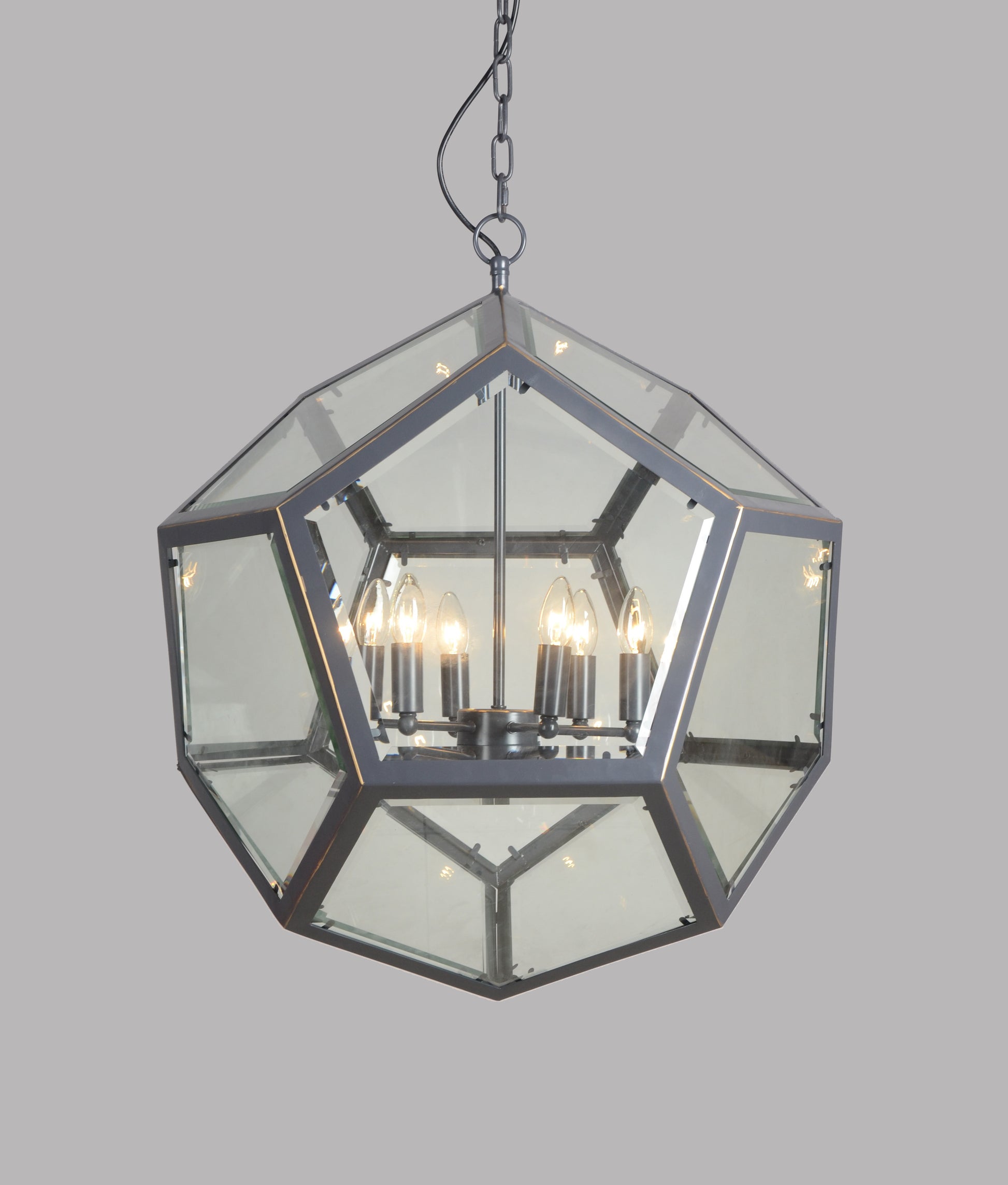 Clear Unique Statement 6 Light Chandelier w/ Shades