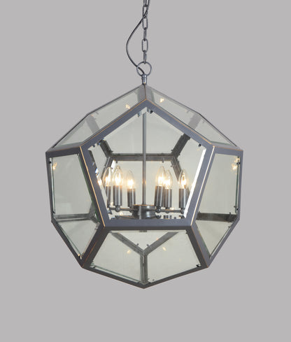 Clear Unique Statement 6 Light Chandelier w/ Shades