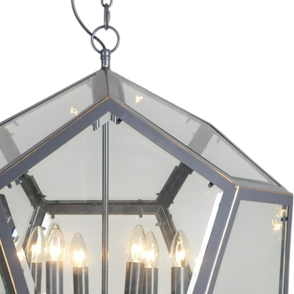 Clear Unique Statement 6 Light Chandelier w/ Shades
