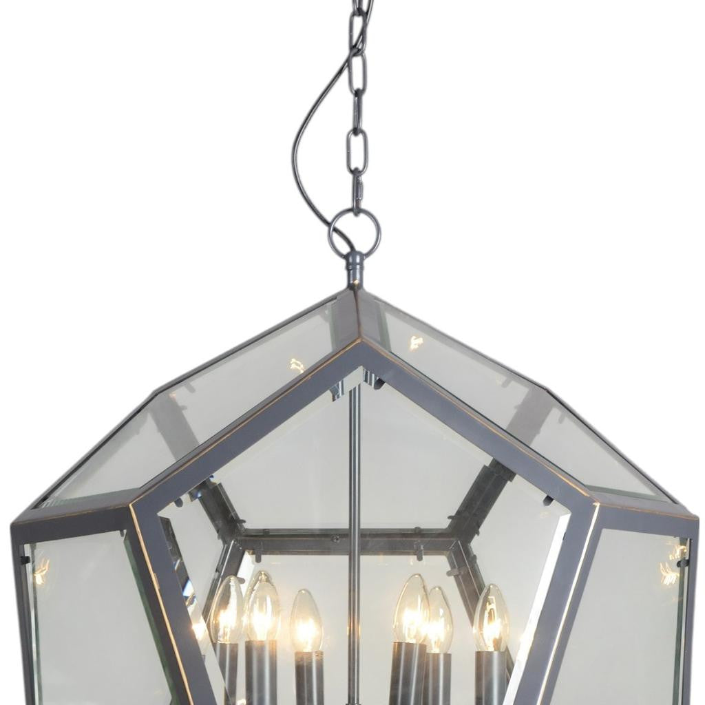 Clear Unique Statement 6 Light Chandelier w/ Shades