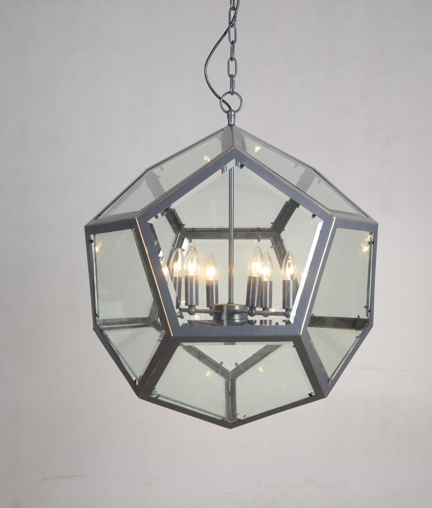 Clear Unique Statement 6 Light Chandelier w/ Shades