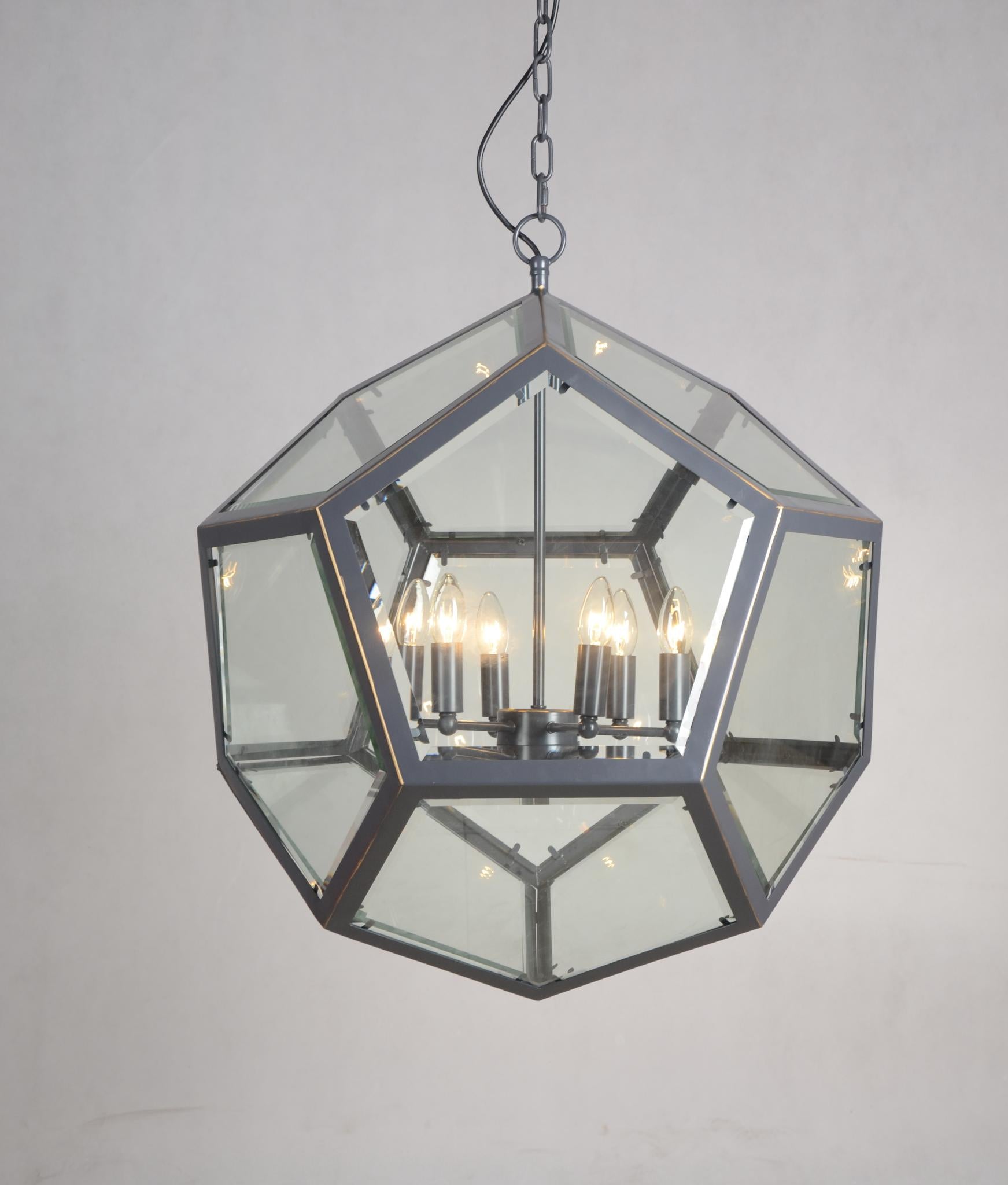 Clear Unique Statement 6 Light Chandelier w/ Shades