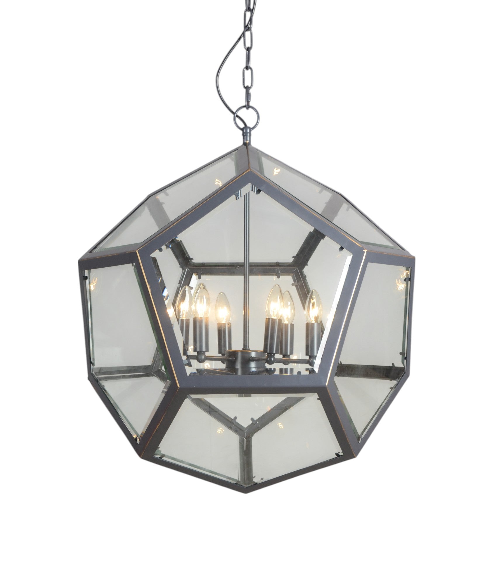 Clear Unique Statement 6 Light Chandelier w/ Shades
