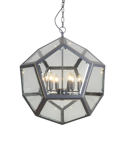Clear Unique Statement 6 Light Chandelier w/ Shades