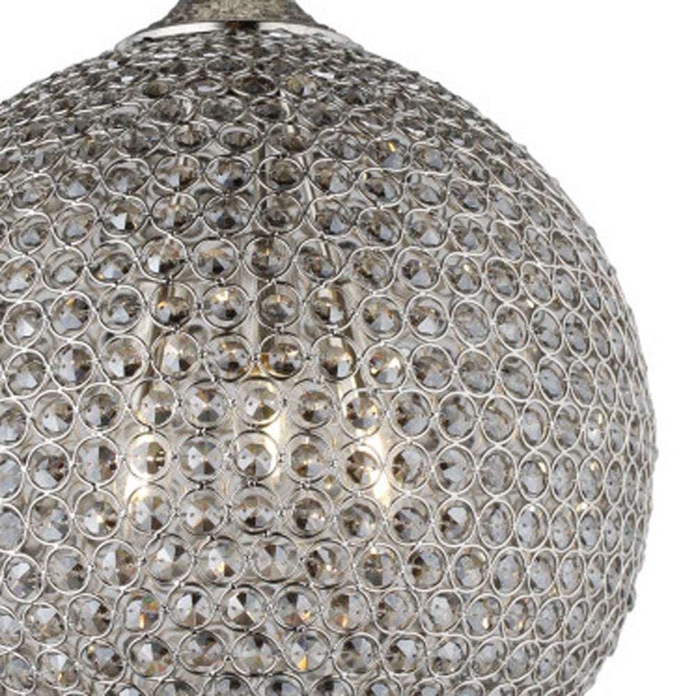 Silver Unique Statement 3 Light Crystal Glass Chandelier w/ Clear Shades