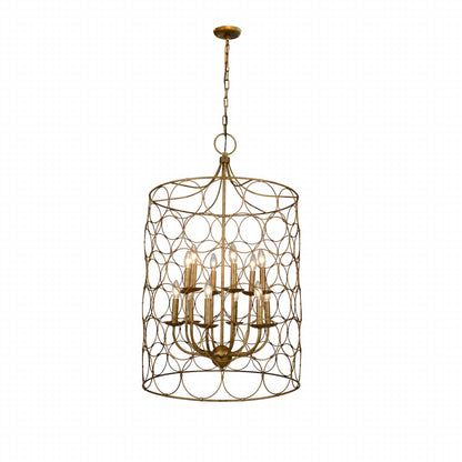 Gold Candle Style 12 Light Chandelier w/ Shades