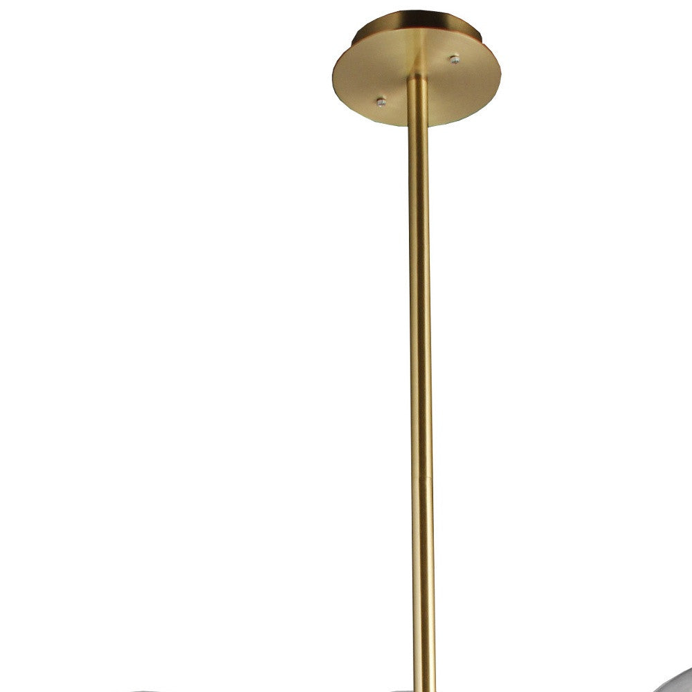 Antiqued Brass Sputnik 4 Light Chandelier w/ Clear Shades