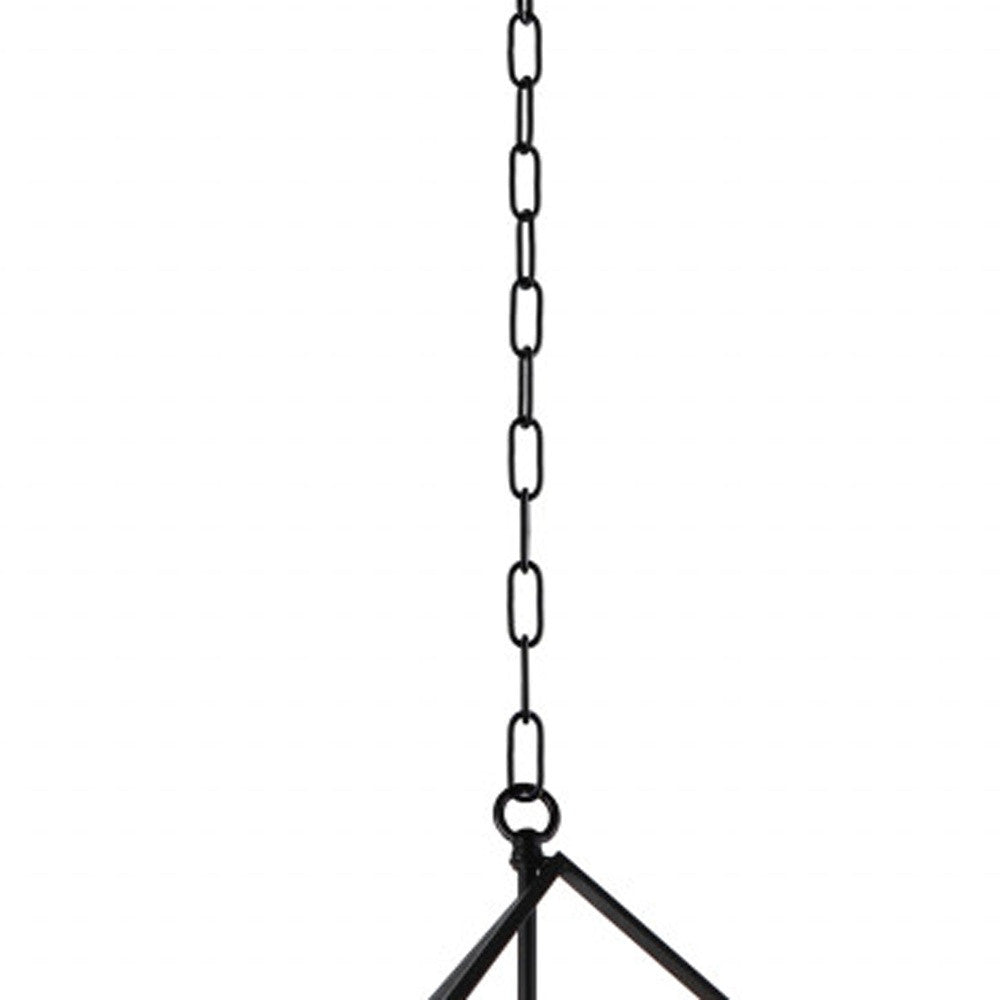 Black Unique Statement 6 Light Chandelier w/ Shades