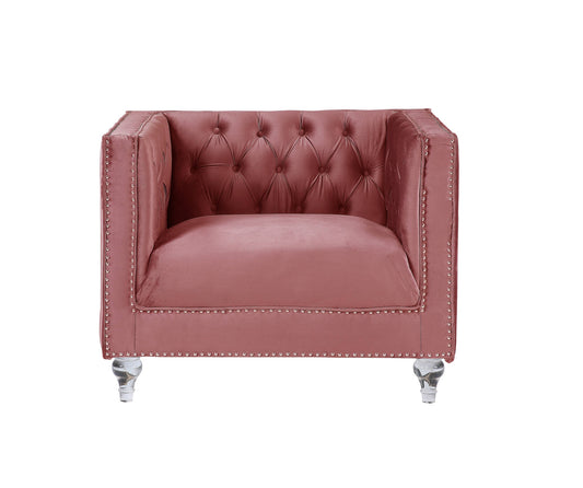 Pink Velvet Arm Chair